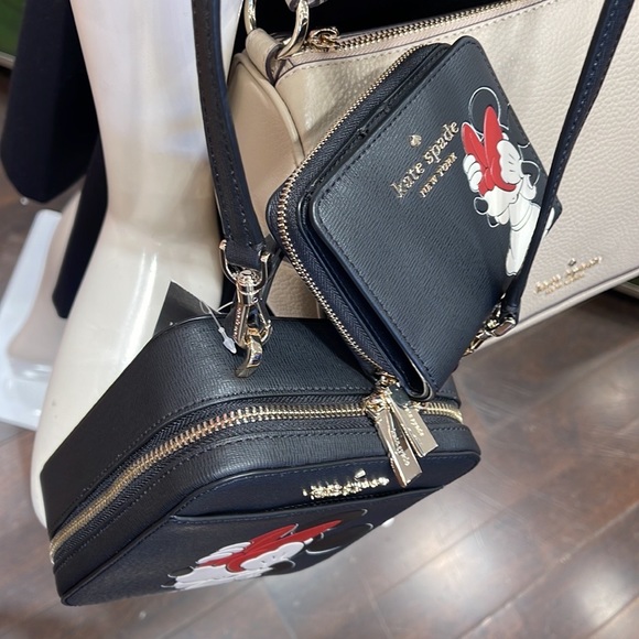 Kate Spade Disney Minnie Mouse Daisy Vanity Crossbody Bag & Zip Around Wallet - Picture 11 of 16